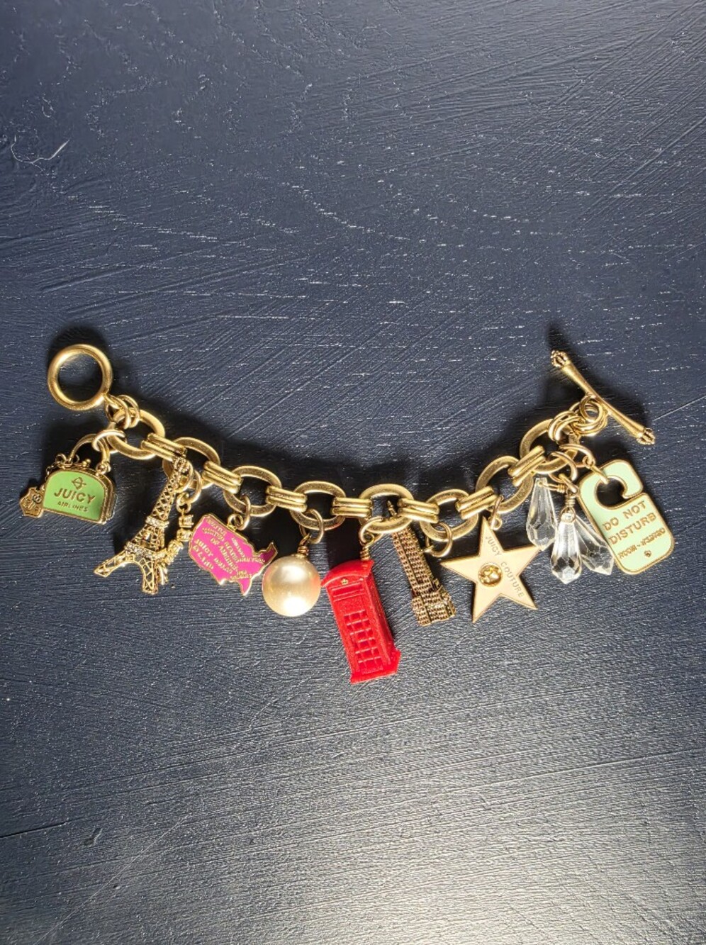 Y2K Juicy Couture 'Jetsetter' Charm Bracelet